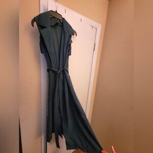 Blue cardigan long jacket